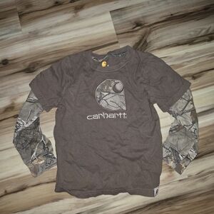 Carhartt Brown Camo Long Sleeve Kids Shirt